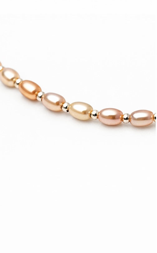 Coral pearl Silver Necklace